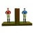 Set X Red & Blue "21" Club Jockey Hand-Painted Bookends For Sale