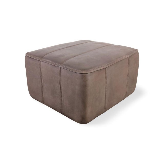 Animal Skin Mid-Century Modern Ottomans in Buffalo Leather from de Sede For Sale - Image 7 of 7