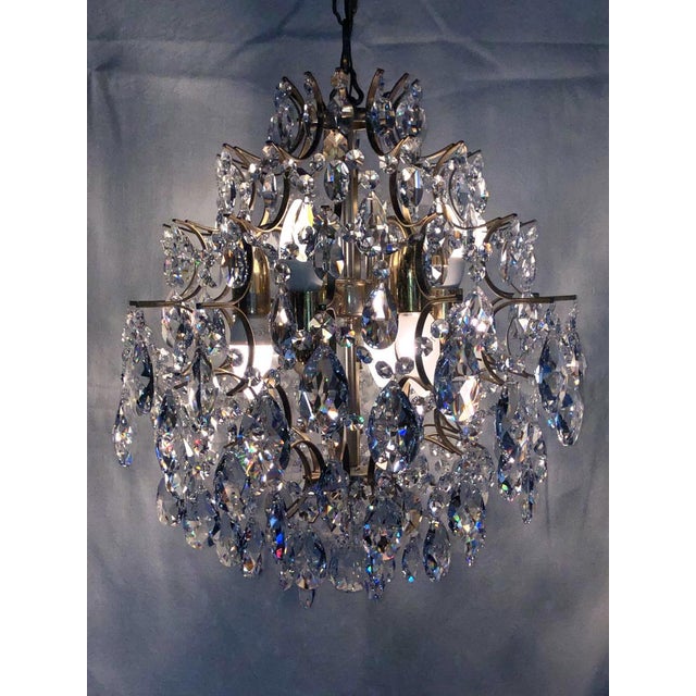 Metal Vintage Chandelier in Lead Crystal, Italy, 1960s For Sale - Image 7 of 18