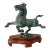 Mid-Century Bronze Asian Han Dynasty "Flying Horse of Gansu" on Carved Wooden Base Excellent Condition For Sale