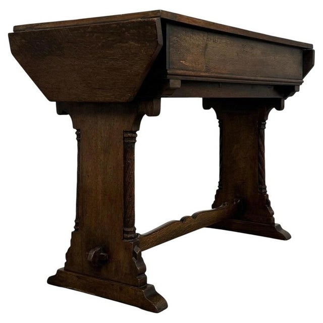 20th Century Gothic Revival English Oak Side Table For Sale - Image 14 of 17