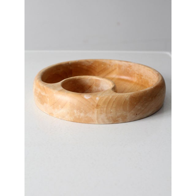 Rustic Vintage Wooden Serving Bowl For Sale - Image 3 of 9