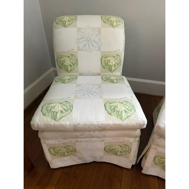 Textile Pair of Slipper Chairs by Baker Furniture Company For Sale - Image 7 of 10