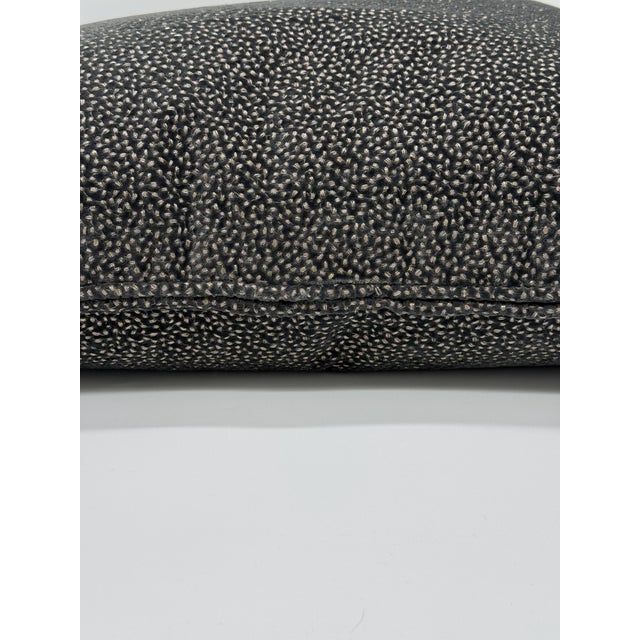 2020s Charcoal Gray Velvet Throw Pillow Cover With Metallic Silver Embroidery For Sale - Image 5 of 7