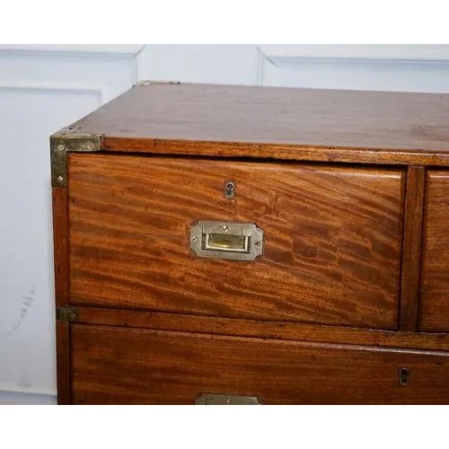 Antique Satinwood Military Campaign Chest of Drawers, 1800s For Sale - Image 15 of 18