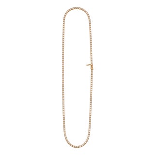 10k Rose Gold 7 3/8 Ct Tw Natural Diamond Tennis Necklace, 20 In. For Sale