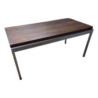 Mid Century Modern Wood and Steel Coffee Table For Sale