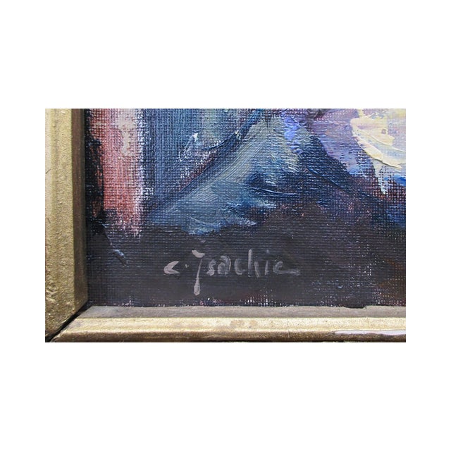 After Constantin Isachie Popescu, Mediterranean Courtyard / Archway Street Scene, Oil on Canvas For Sale - Image 4 of 6