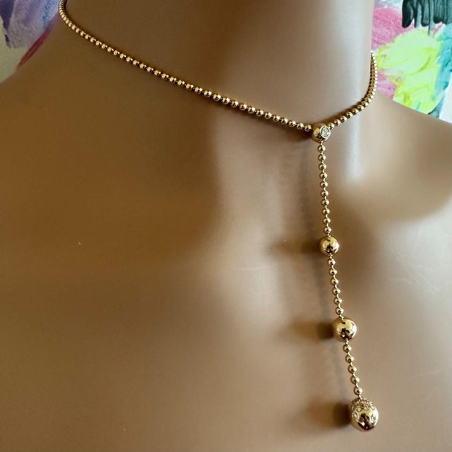 Gold Cartier Draperie de Decollate 18k Yellow Gold Diamond Necklace For Sale - Image 8 of 9