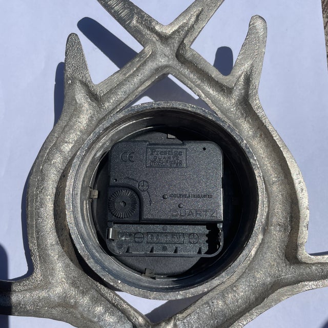 Antler Metal Clock by Hamilton Interiors For Sale - Image 4 of 8