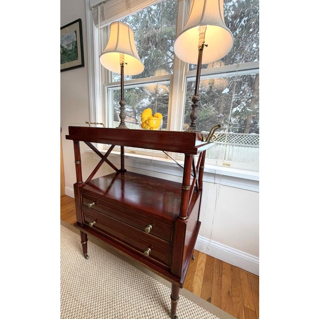 Chinoiserie Style Painted Bar Cart, Dry Bar With Removable Tray by Century For Sale - Image 9 of 18