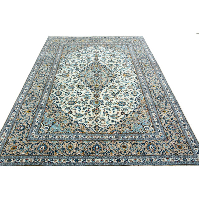Kashan Hand-Knotted Oriental Rug For Sale - Image 4 of 9