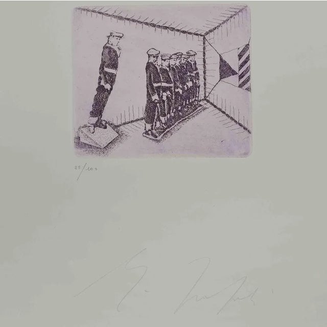 Contemporary Mino Trafeli, Marinerie of Pisa, Etching, 1981 For Sale - Image 3 of 4