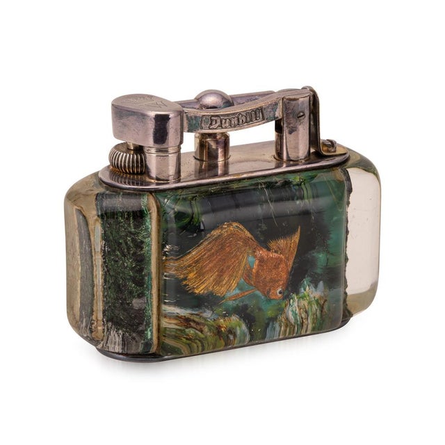 Vintage 20thc Dunhill Tropical Aquarium Table Lighter, 1960s For Sale - Image 3 of 11