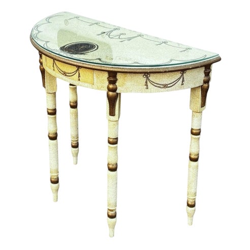 Console Table with Removable Glass Top For Sale