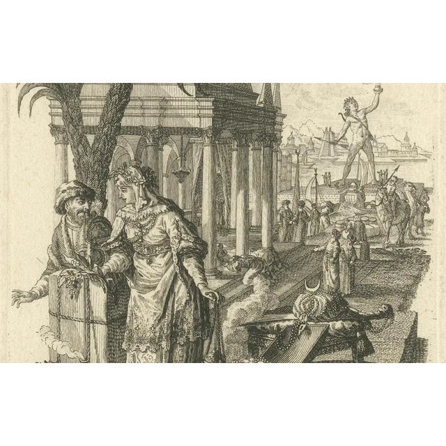 Johann Georg Hertel, Allegorical Engraving of Asia, Mid-18th Century, Print For Sale - Image 4 of 7