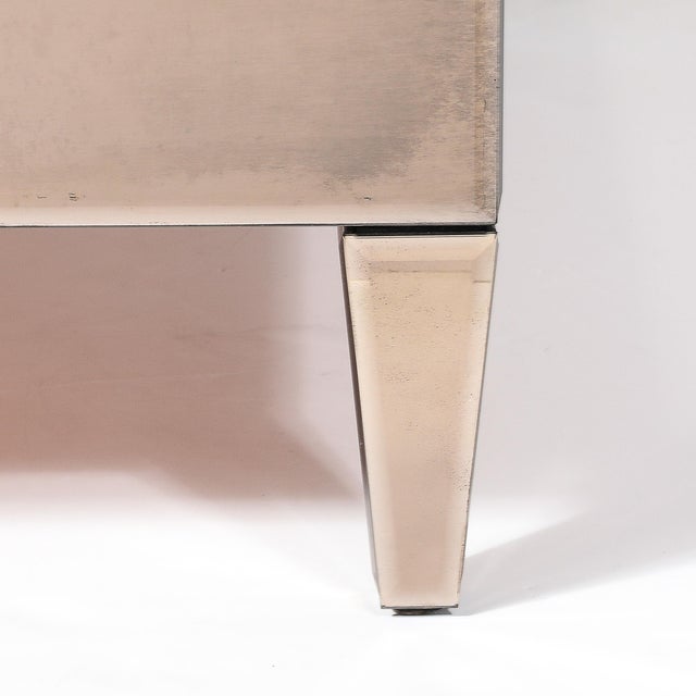 Modernist Hollywood Regency Style Smoked Bronze Mirrored Chest of Drawers For Sale - Image 10 of 18