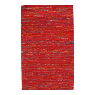 Pasargad DC Red Sari-Silk Modern Flat Weave Rug For Sale