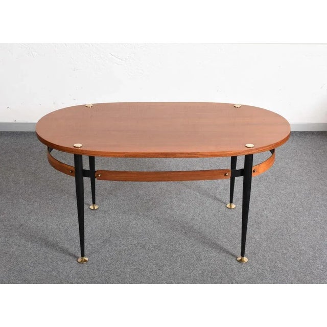 1950s Mid-Century Italian Iron & Teak Wood Coffee Table by Silvio Cavatorta, 1950s For Sale - Image 5 of 18
