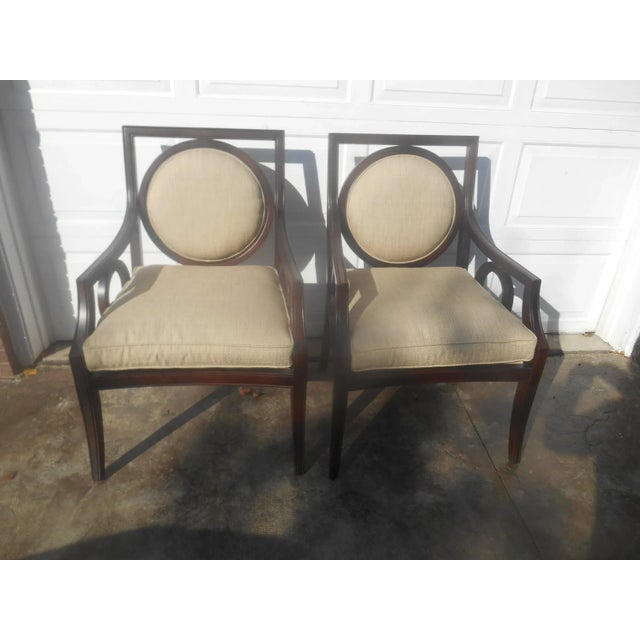 Gorgeous Designer Executive Lounge / Fireside Chairs- Pair For Sale - Image 9 of 9