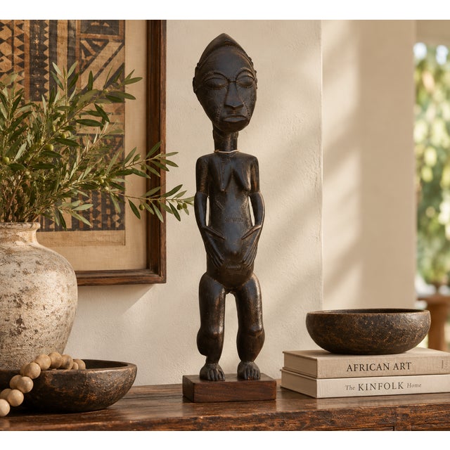 24" Tall Antique Baule African Ceremonial Figure For Sale - Image 9 of 9