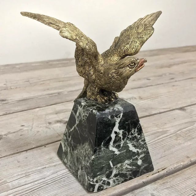 Antique French Bronze Bird on Marble Base For Sale - Image 4 of 13