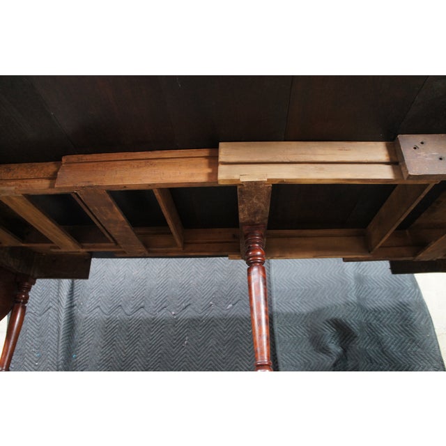 Wood Antique American Victorian Cherry Oval Drop Leaf Farmhouse Dining Table 126" For Sale - Image 7 of 12