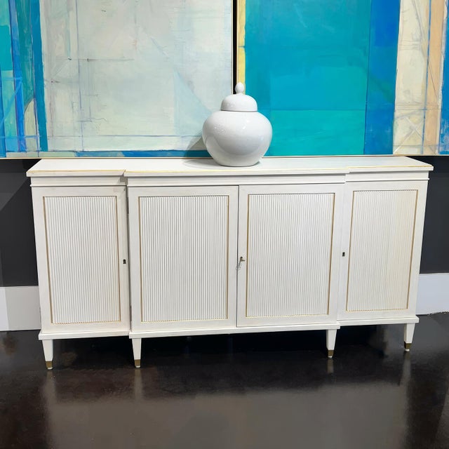 Neoclassical Regency Parcel Gilt Credenza For Sale - Image 3 of 5