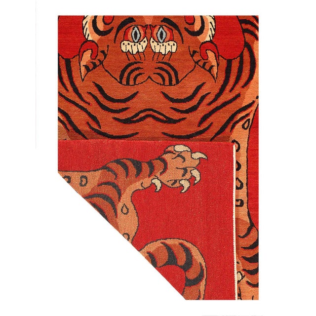 Modern Pasargad DC Fine Hand Knotted Tibetan Tiger Rug For Sale - Image 3 of 3