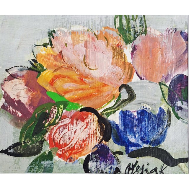 Bozena Lesiak, Peonies, Gouache on Paper, 2026 For Sale