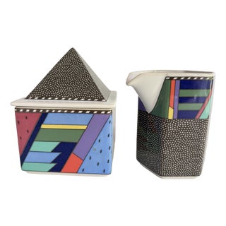 Scenario Metropol Milk Jug and Sugar Bowl by Barbara Brenner for Rosenthal Studio Line, Germany, 1990, Set of 2 For Sale