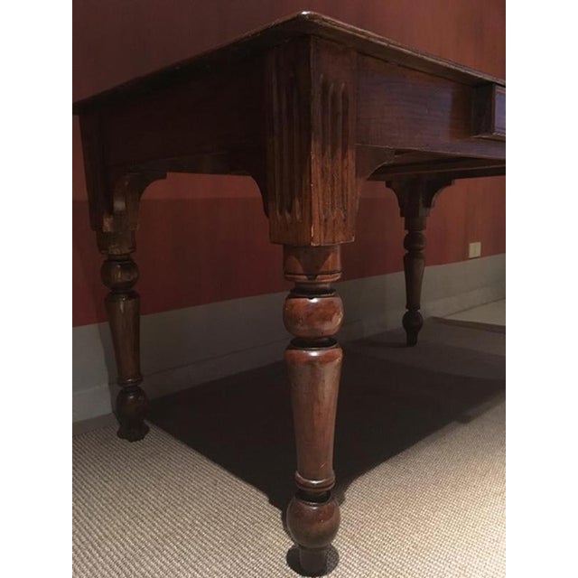Rustic Pinewood Dining Table with Drawer, Italy For Sale - Image 9 of 18