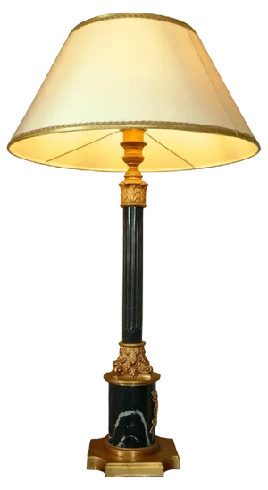 Large Marble Corinthian Column Table Lamp, 1910s