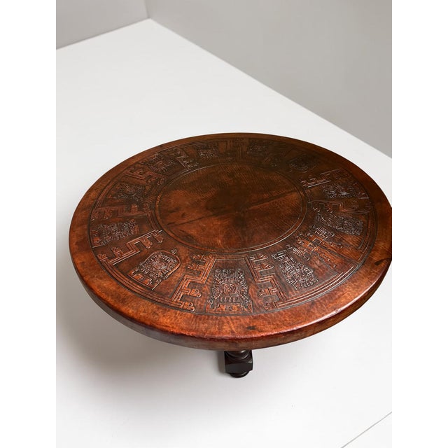 Leather and Wood Coffee Table by Angel Pazmiño, Ecuador, 1960s For Sale - Image 3 of 16
