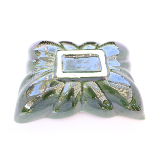 Mid 20th Century MCM Green Glaze Butterfly Ceramic Pottery Catchall For Sale - Image 5 of 5