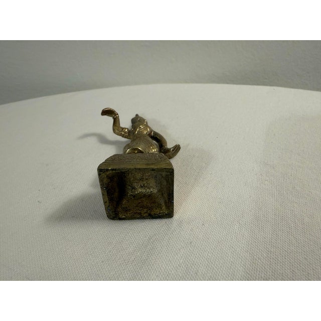 1960s 1960s Southeast Asian Brass Dancer Figurine | Thai / Cambodian Apsara Style- Female For Sale - Image 5 of 8