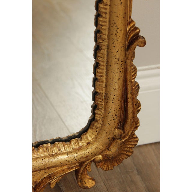 Gold Vintage Italian Carved Giltwood Wall Mirror For Sale - Image 8 of 17