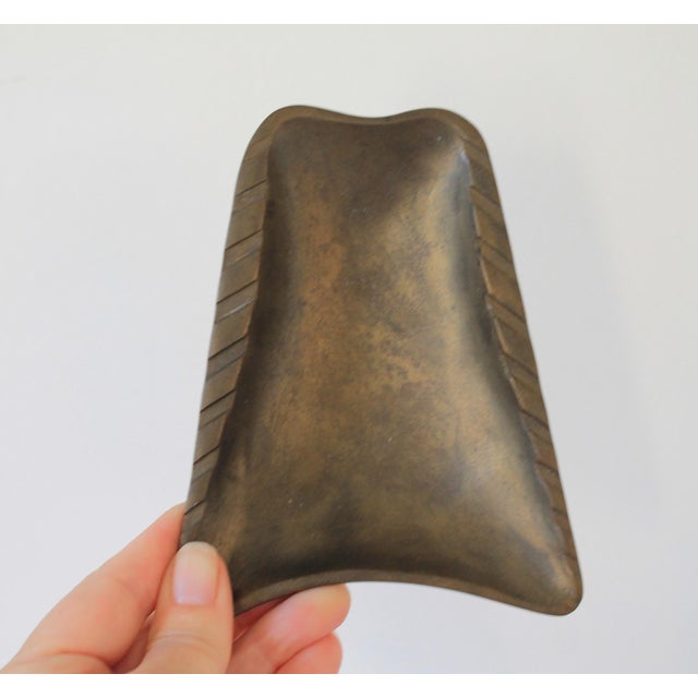Vintage brass ashtray or trinket tray. Made in Israel. Patina.