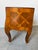 Wood Vintage Italian Burl Olive Wood Parquetry Two-Drawer Miniature Chest With Shell-Form Handles For Sale - Image 7 of 12