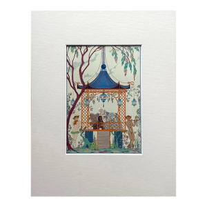 Original George Barbier 1928 Hand-Colored Pochoir Print: "Cythère" in 11x14 Mat