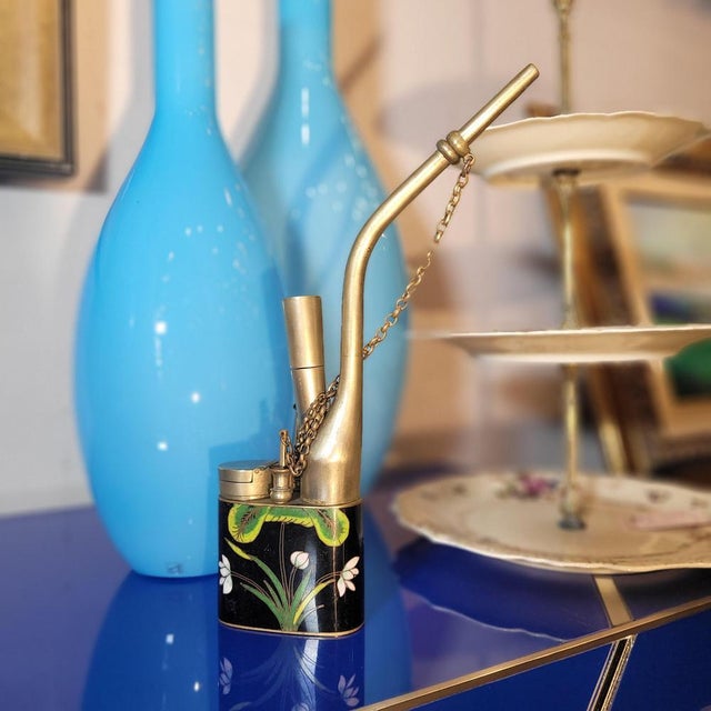 Water Pipe in Metal and Bulkhead Enamel, China, 1800s For Sale - Image 3 of 15