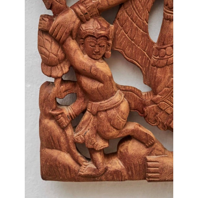 Vintage Carved Wooden Panel, Bali For Sale - Image 4 of 8