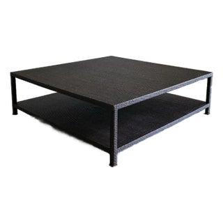 McGuire Woven Rattan Square Coffee Table For Sale