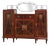 Art Deco Marquetry Cabinet with Wrought Iron Mirror Crest, Belgium, 1920s For Sale