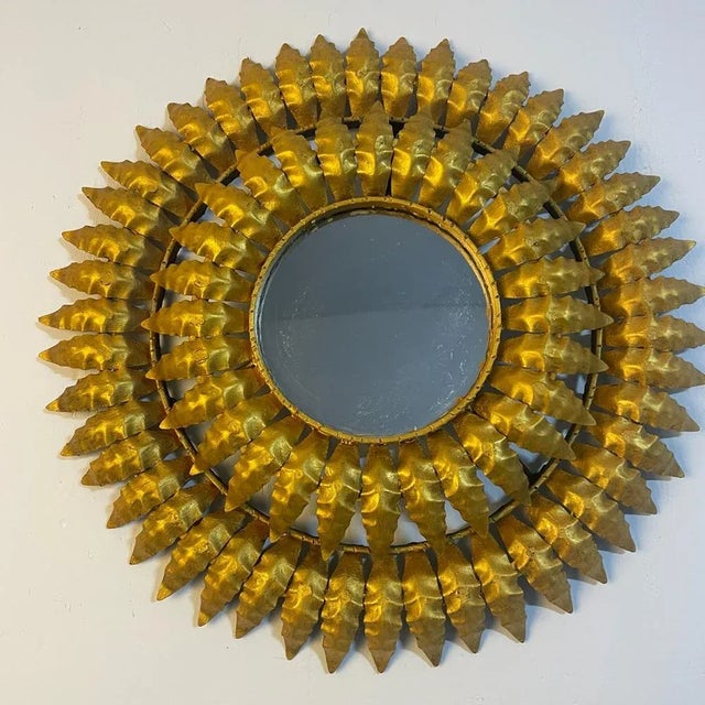 Italian Round Sun Mirror, 1950s For Sale - Image 7 of 11