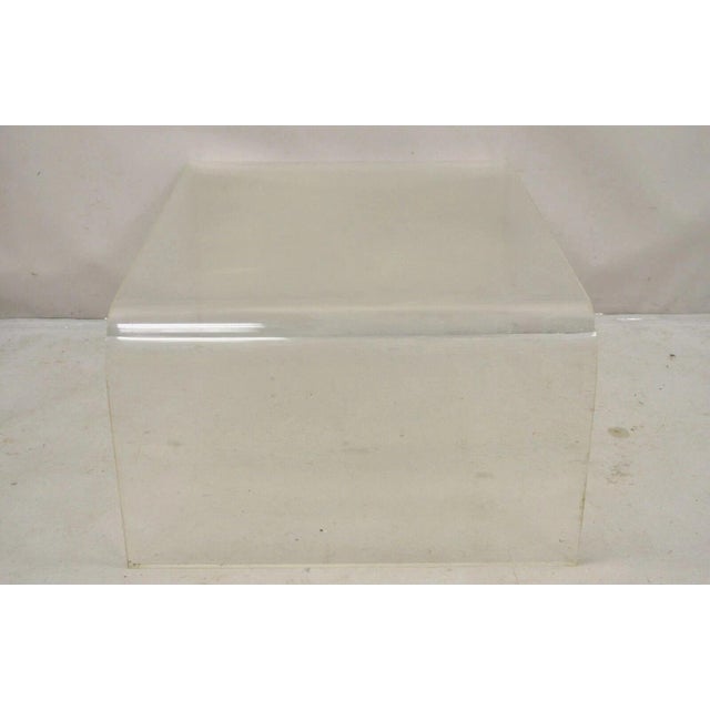 Mid 20th Century Vintage Mid Century Modern Large 42 X 30 Lucite Waterfall Coffee Table For Sale - Image 5 of 12