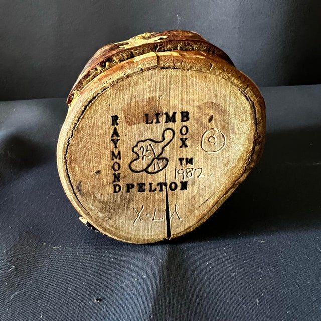 Signed Raymond Pelton 1982 Hand Carved Wood Limb Puzzle Box Sculpture For Sale - Image 4 of 12