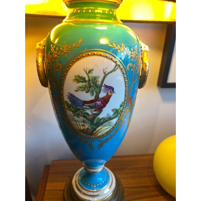 Ceramic Antique French Sèvres Table Lamp For Sale - Image 7 of 12
