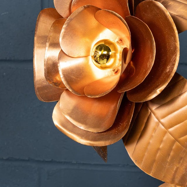 Vintage 20th Century Italian Brass Floral Floor Lamp, 1970s For Sale - Image 14 of 18