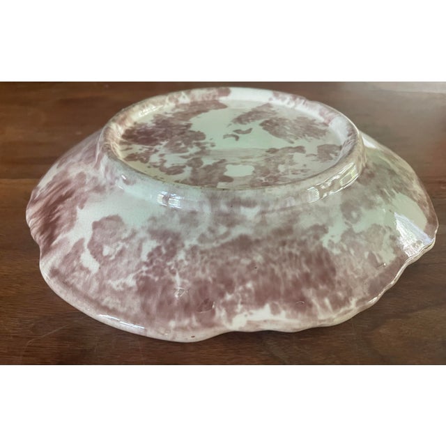 Majolica Dish Green Leaf Spongeware Pottery Decorative 8" For Sale In Philadelphia - Image 6 of 6